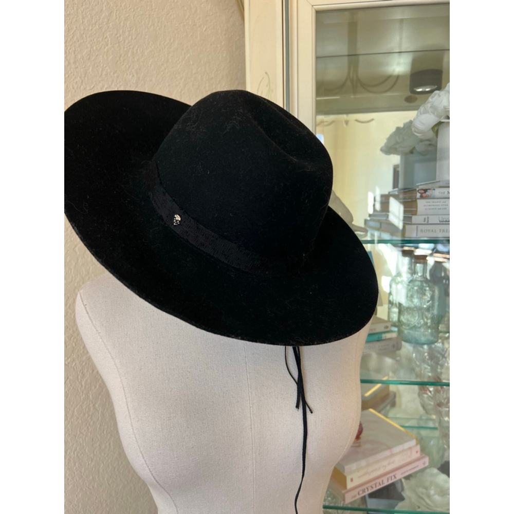 New Helen Kaminski Black Wool Fedora
